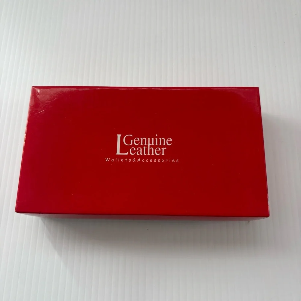 NWT Vintage Genuine Leather Black Check Book Wallet in Box Wallet Only
